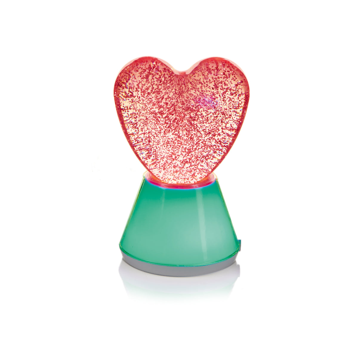Premier USB Lit Glitter Heart Lamp with Colour Changing LED - 17cm