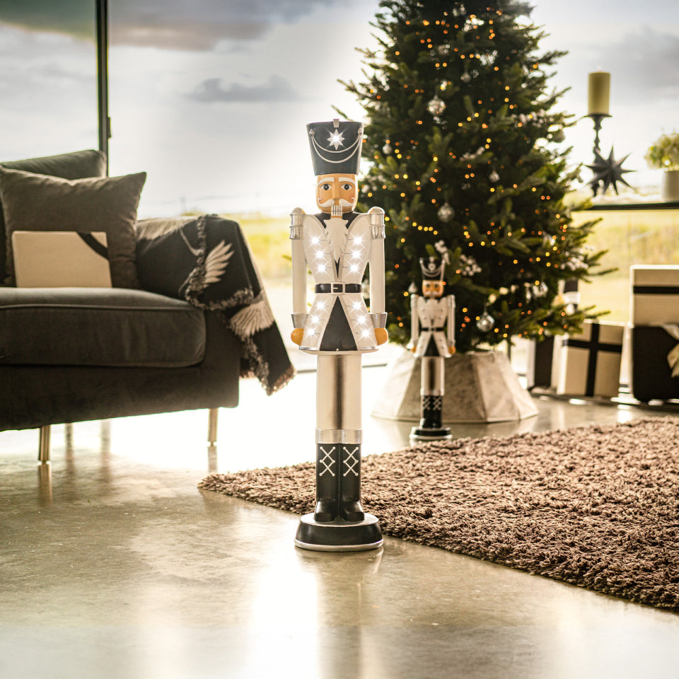 Norbert The 3ft Frosty Icicle Light Up LED Nutcracker - Indoor or Outdoor Christmas Decoration