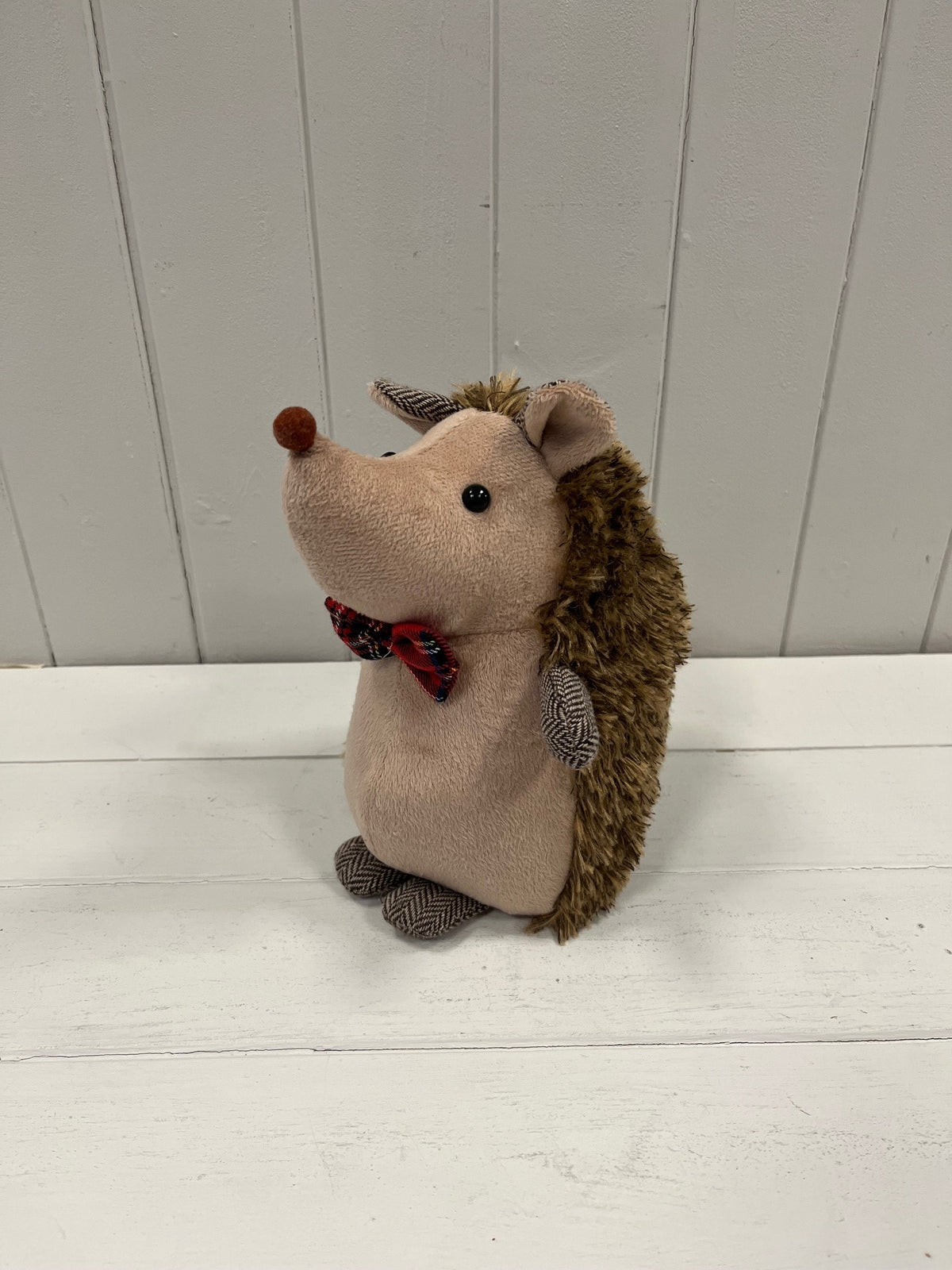 Furry Hedgehog with Bow Tie Doorstop