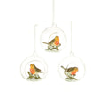 Robin in Glass Ball Christmas Tree Decoration