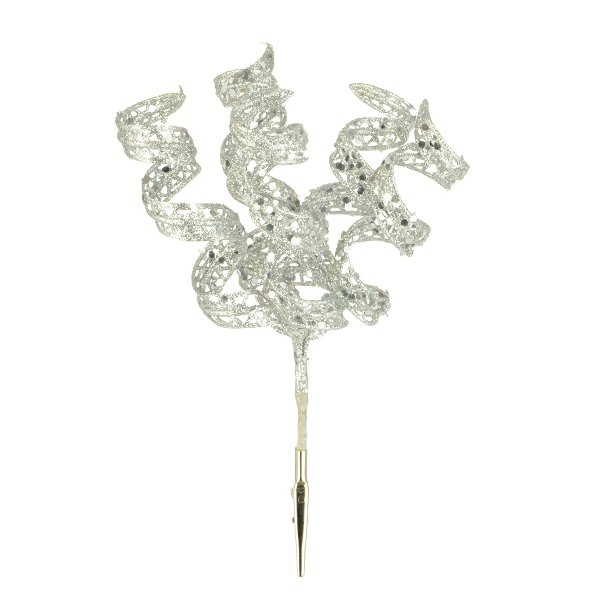 Silver Crazy Curls Clip - 17cm