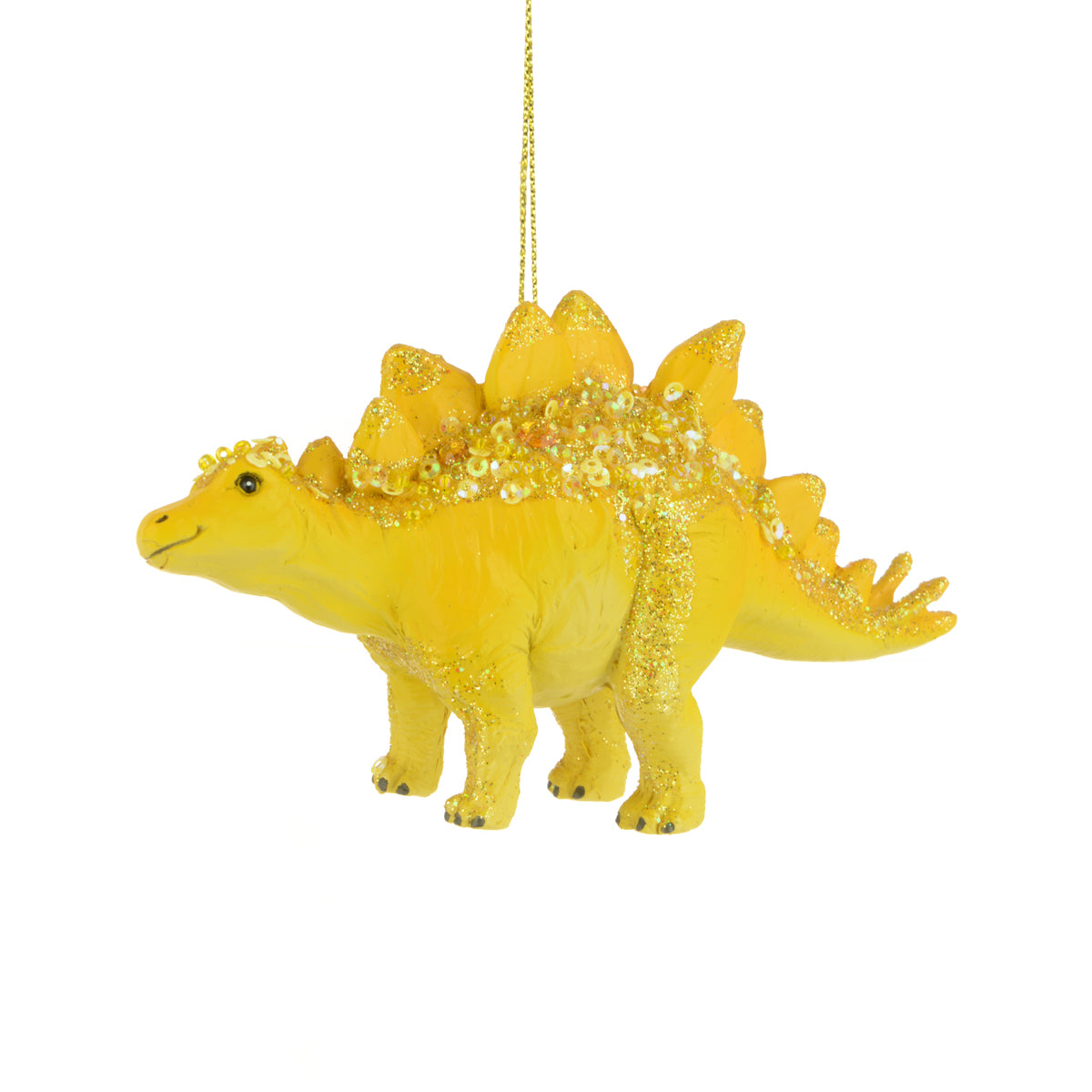 Yellow Stegosaurus Dinosaur Christmas Tree Bauble Hanger