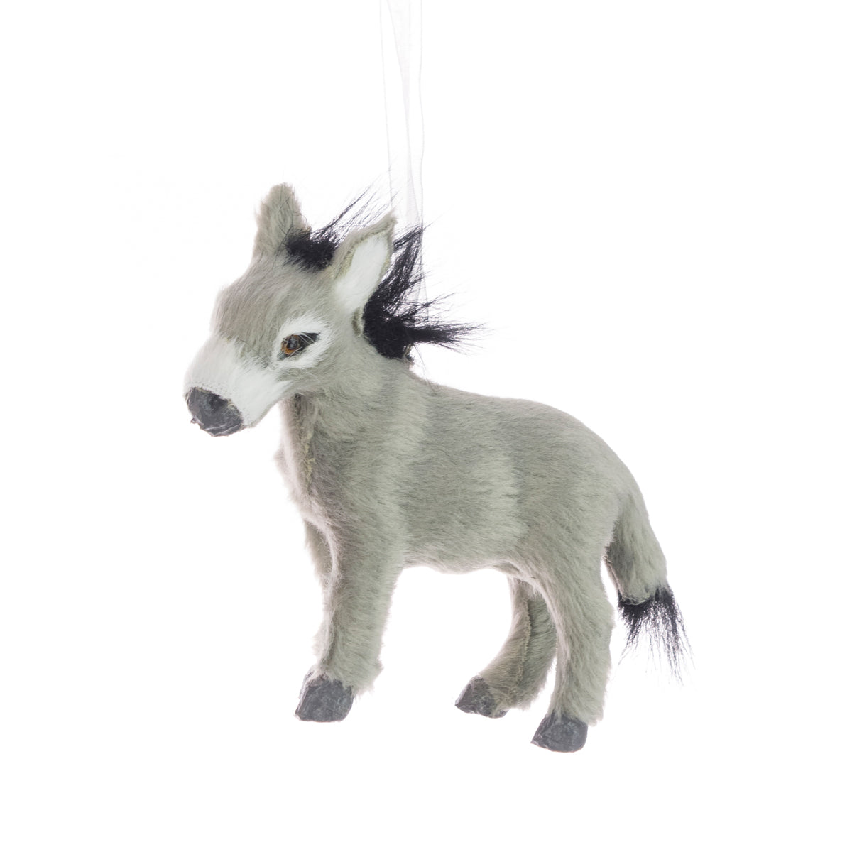 Cute Grey Donkey Hanging Tree/Decoration Bauble - 8cm
