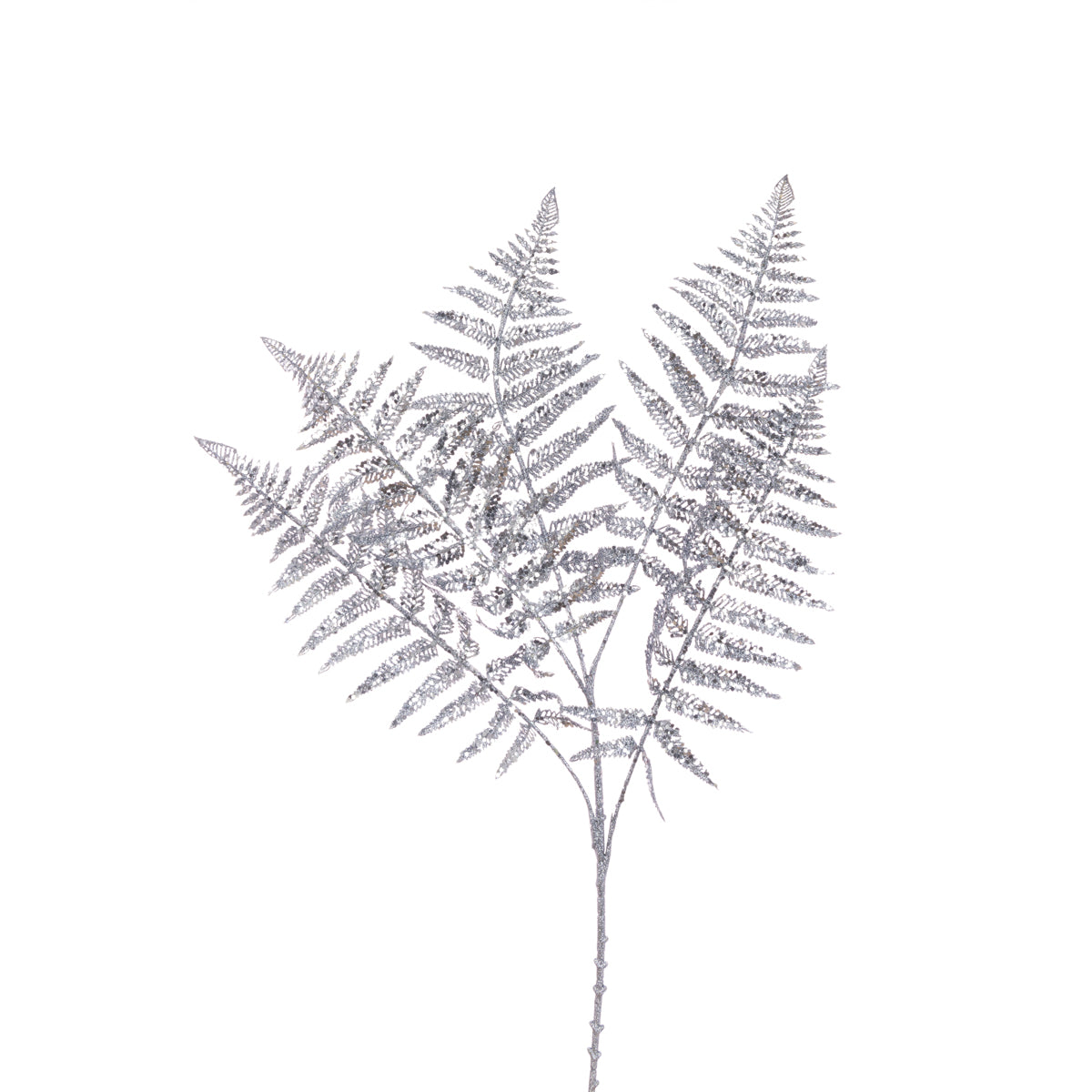 Silver Sequin Fern Spray - 86cm