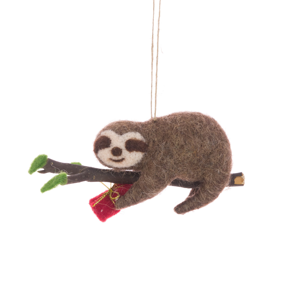 Felt Sloth Hanging Christmas Decoration