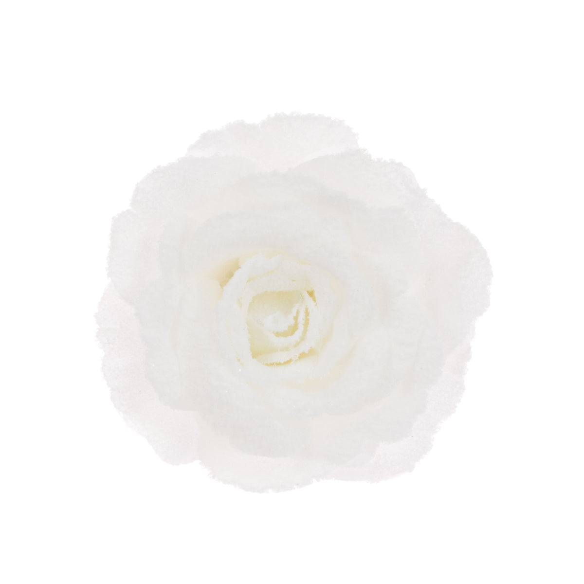 White Snowy Rose Christmas Clip