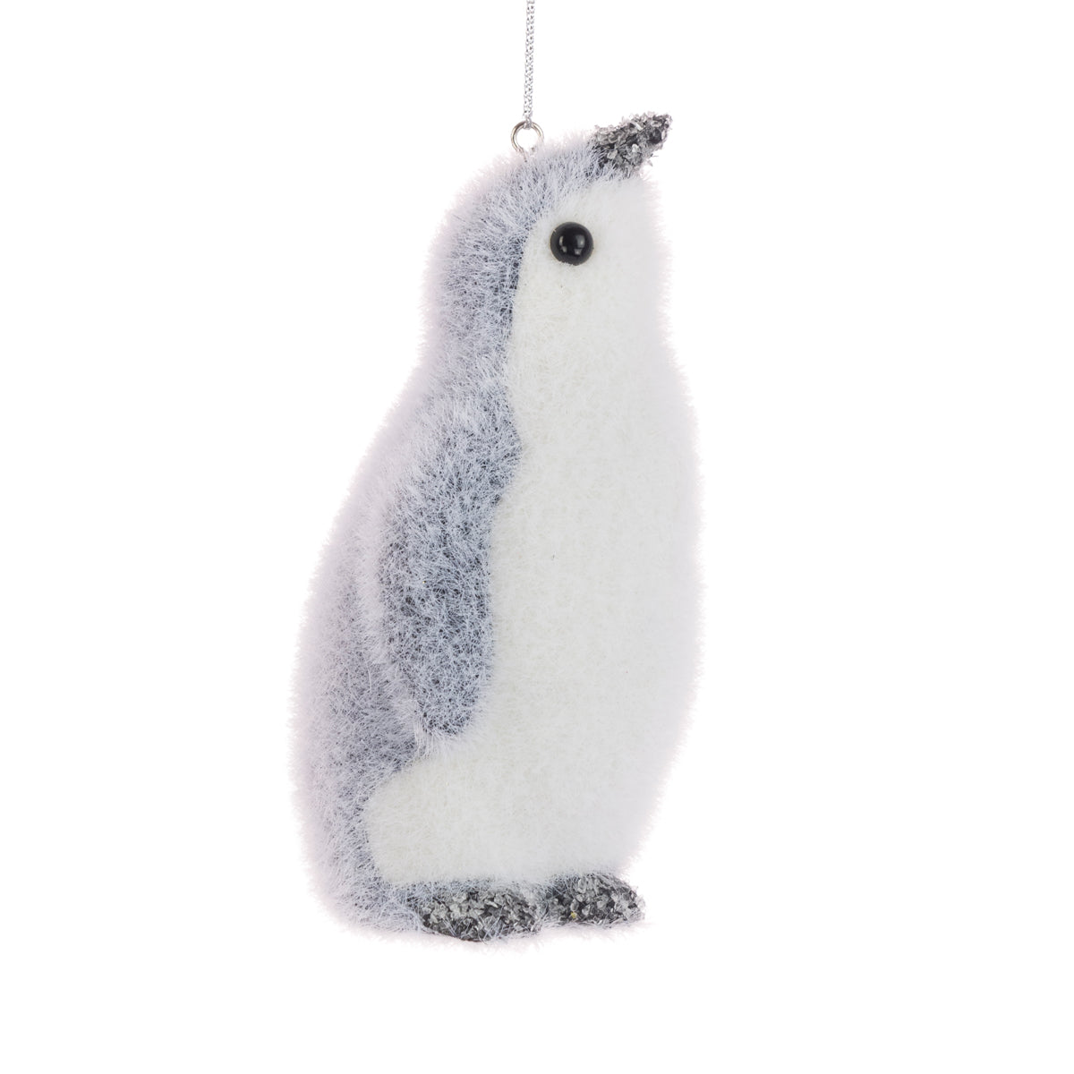 Fluffy Hanging Penguin Christmas Bauble Decoration - 13cm