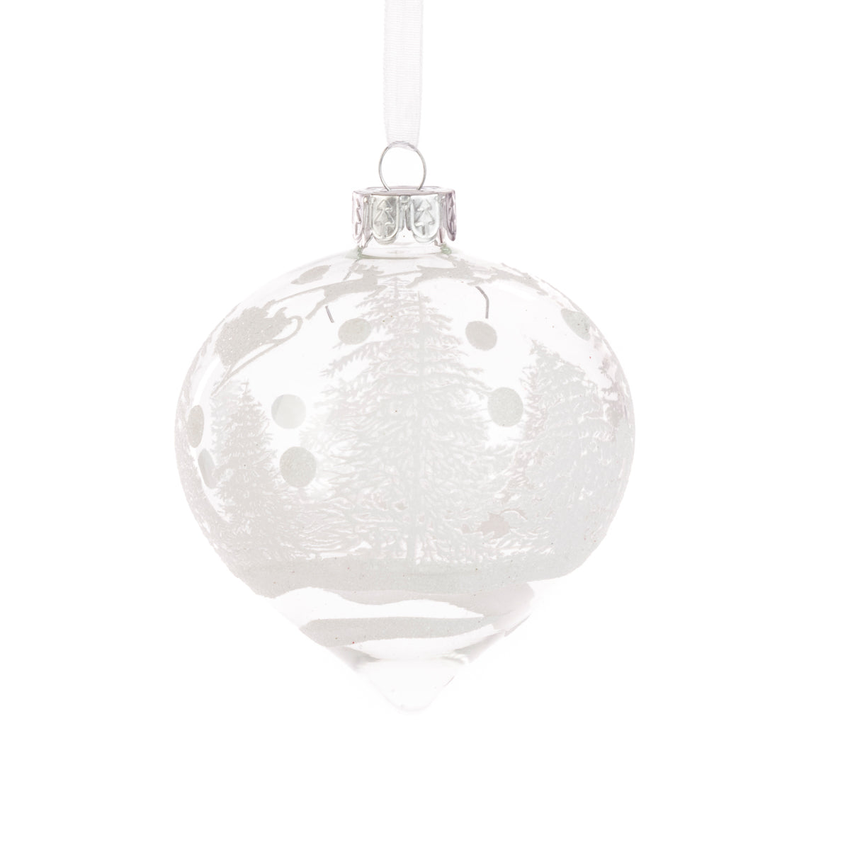 Clear Glass Onion Bauble - 8cm