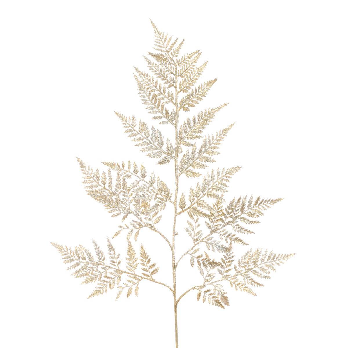 Gold Sparkle Leather Fern Spray - 78cm