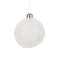Glass White Imelda Bauble - 8cm