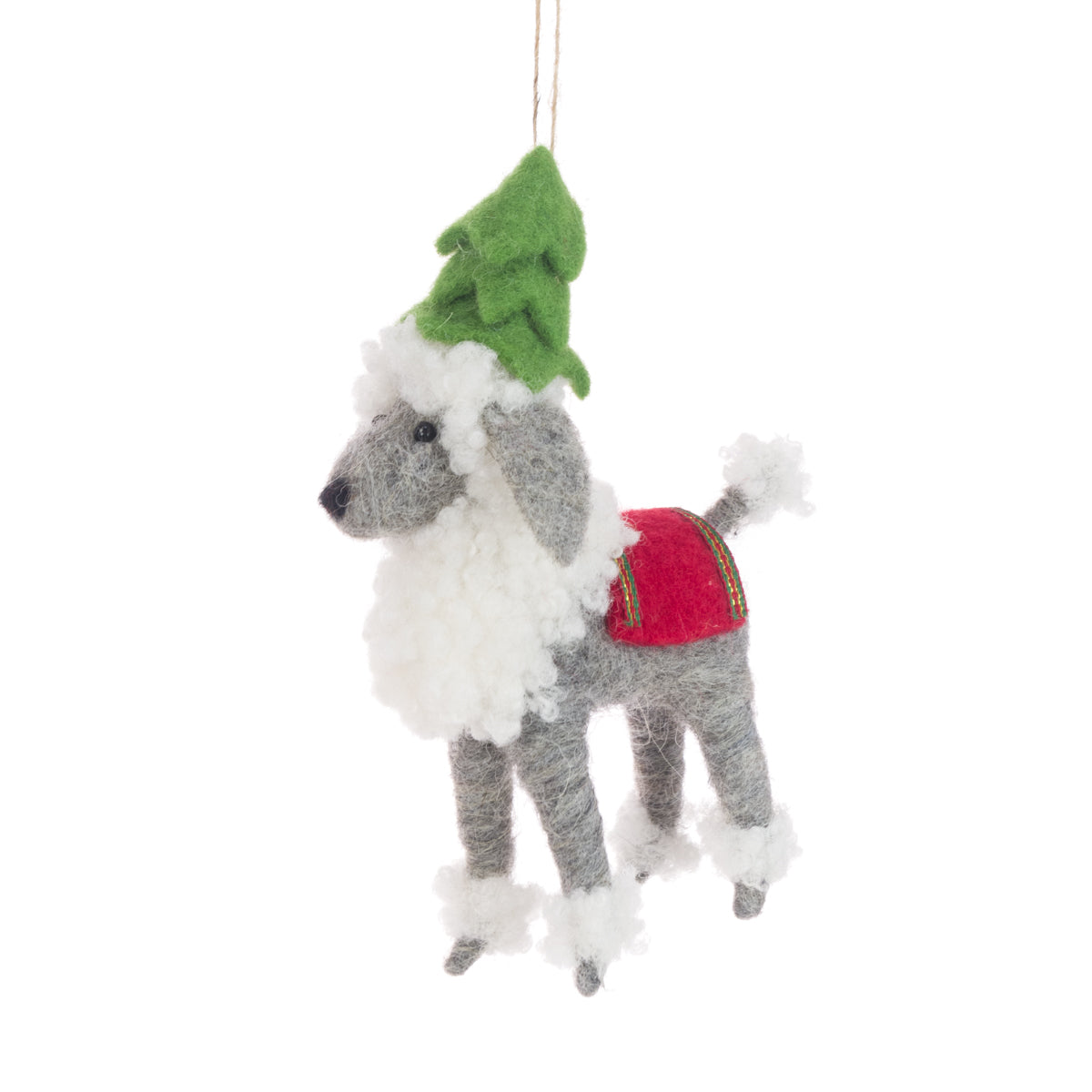 Felt Poodle Hanging Decoration - 16cm