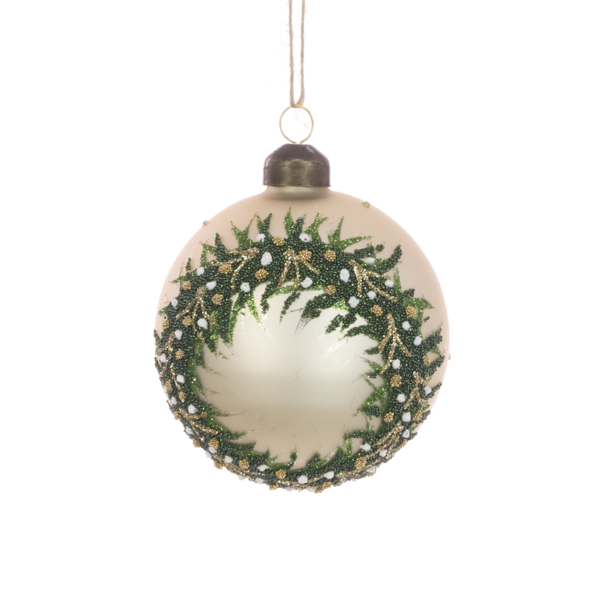 Glass Wreath Christmas Tree Bauble - 8cm