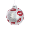 Glass Merry Kissmass Bauble - 10cm