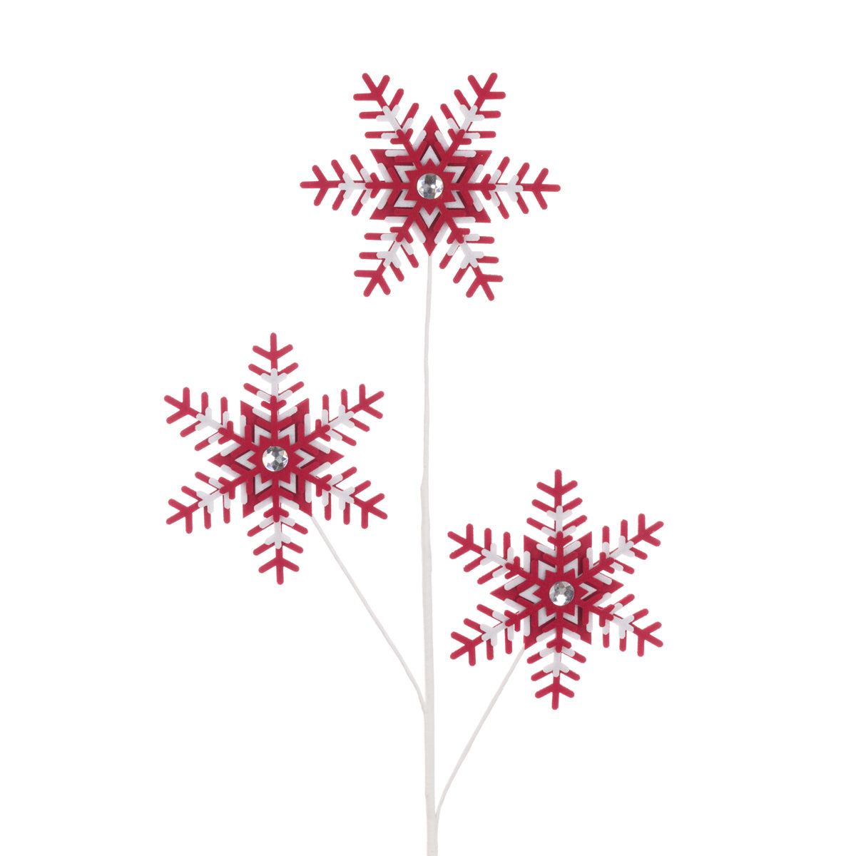 Red & White Snowflake Spray - 75cm