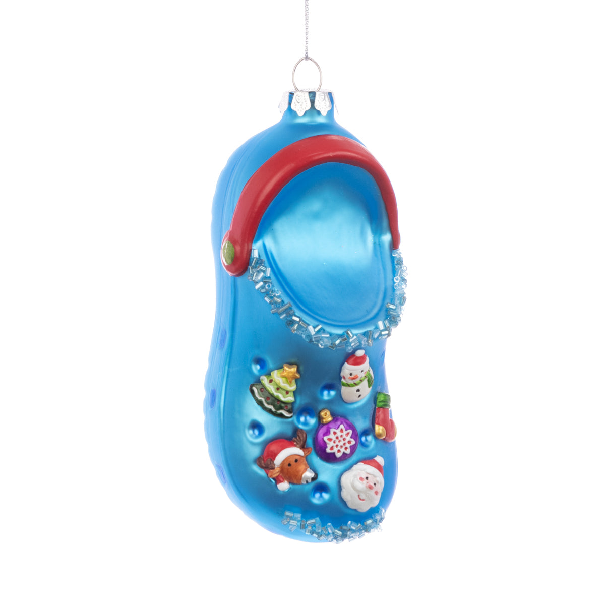 Glass Christmas Croc Clog Shoe Tree Bauble - 13cm