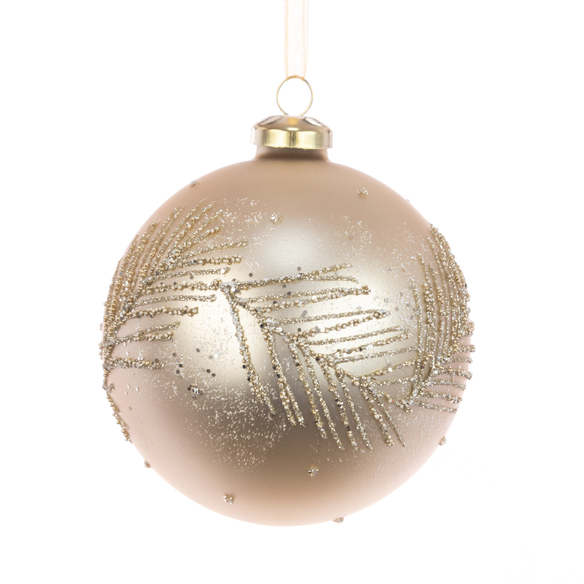 Champagne Gold Glass Christina Christmas Tree Bauble
