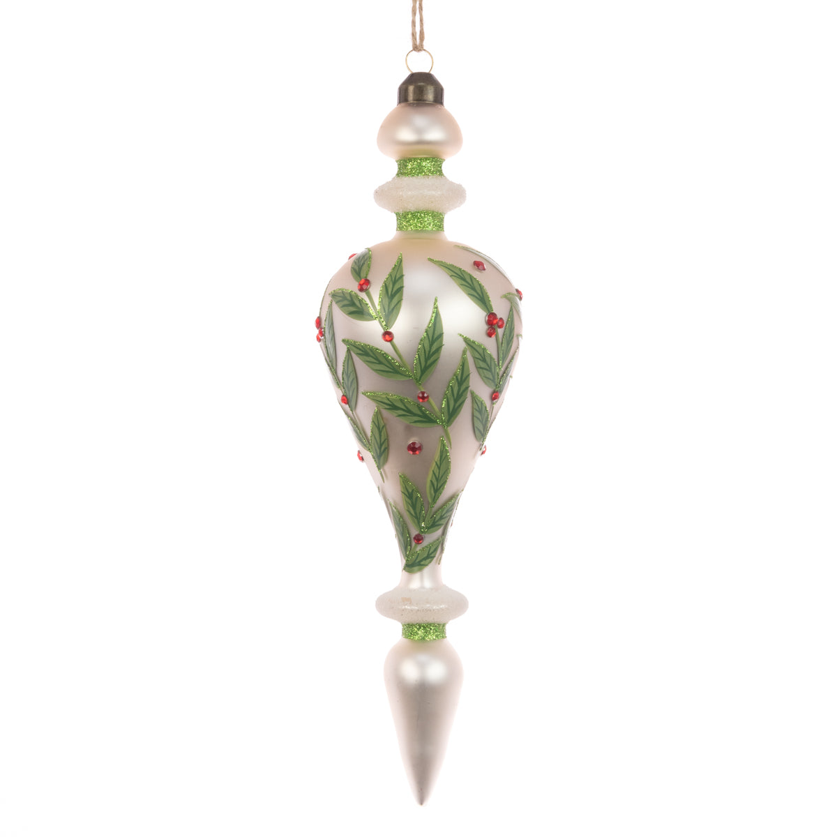 Glass Kendra Finial Christmas Tree Bauble - 23cm