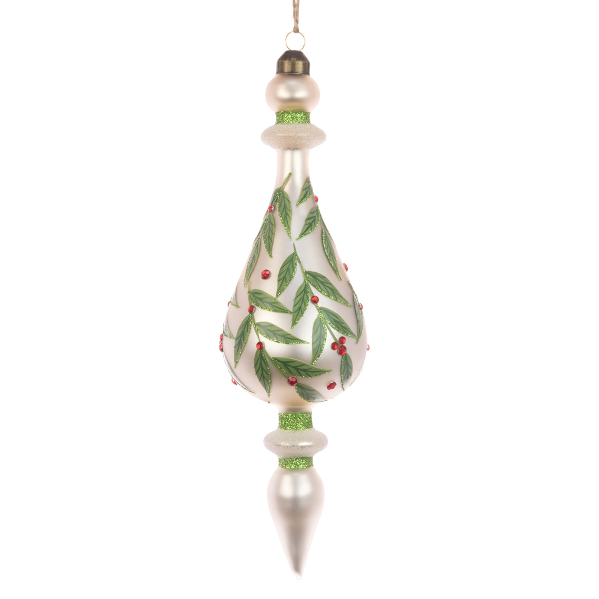 Glass Kendra Finial Christmas Tree Bauble - 23cm
