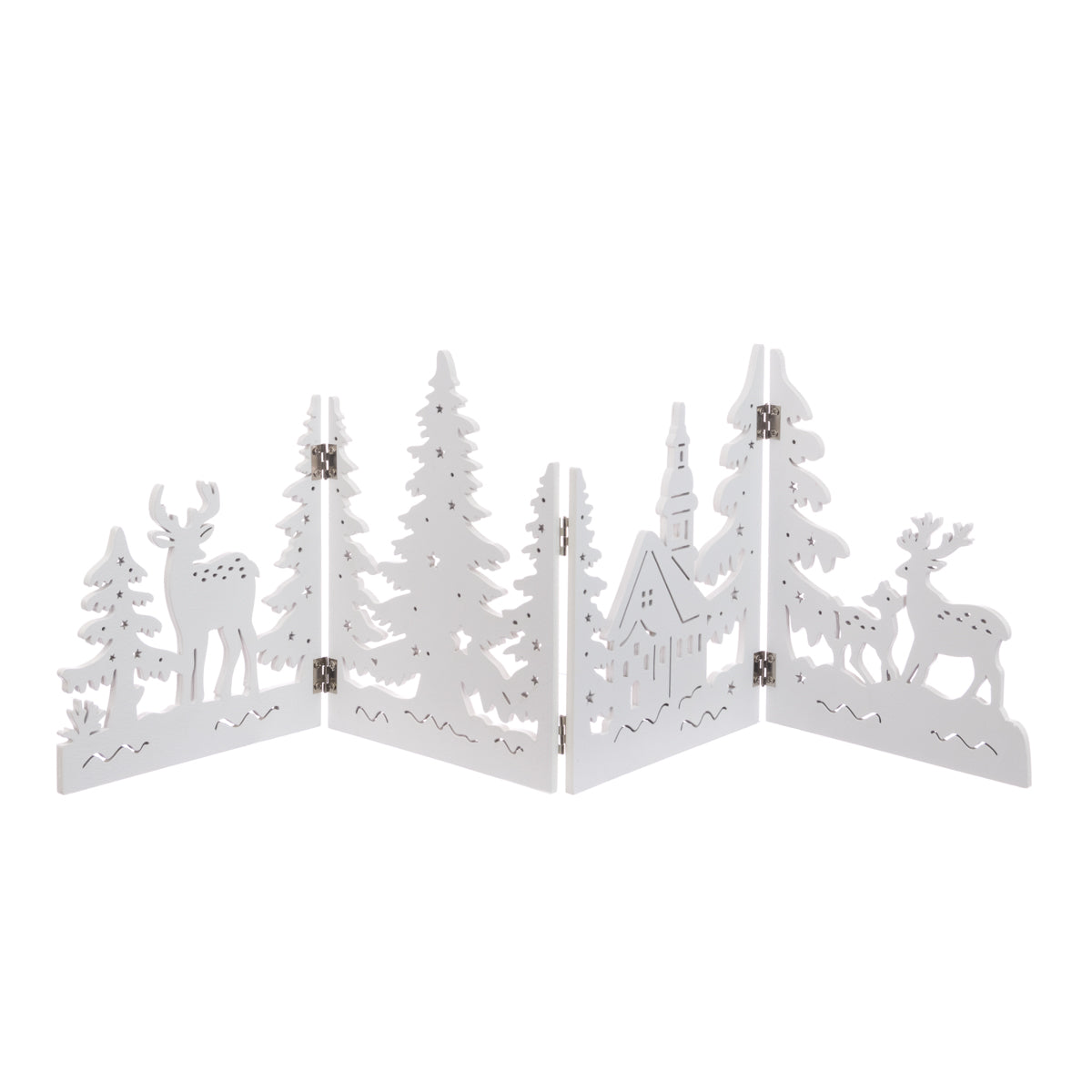 White Wooden Christmas Scene - 60cm