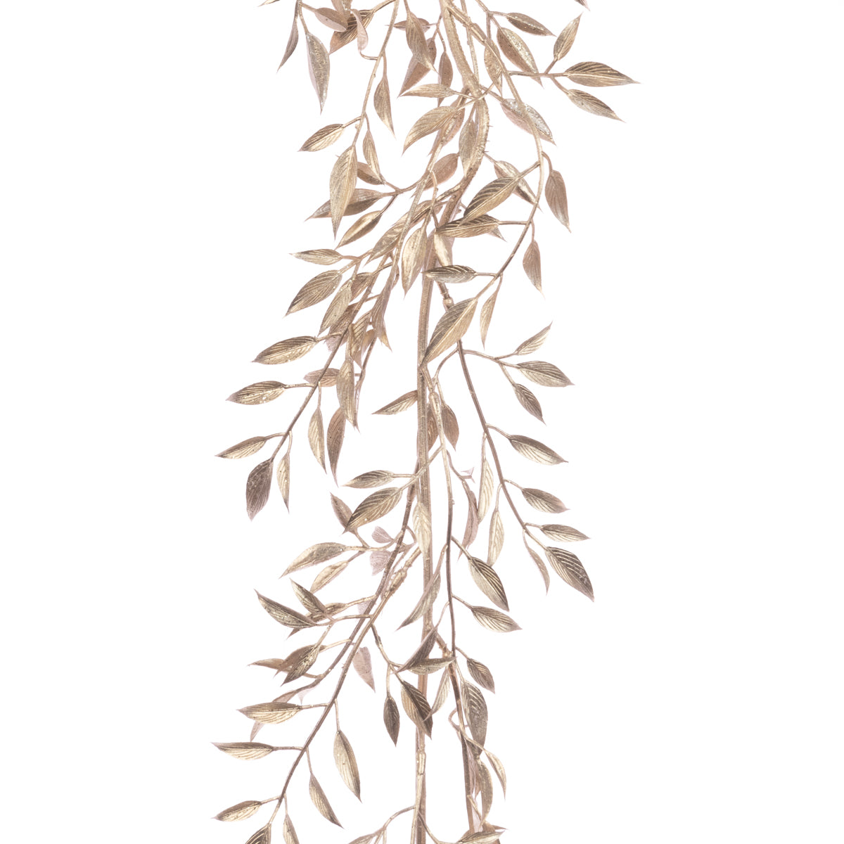 Champagne Gold Metallic Delicate Leaf Garland - 180cm