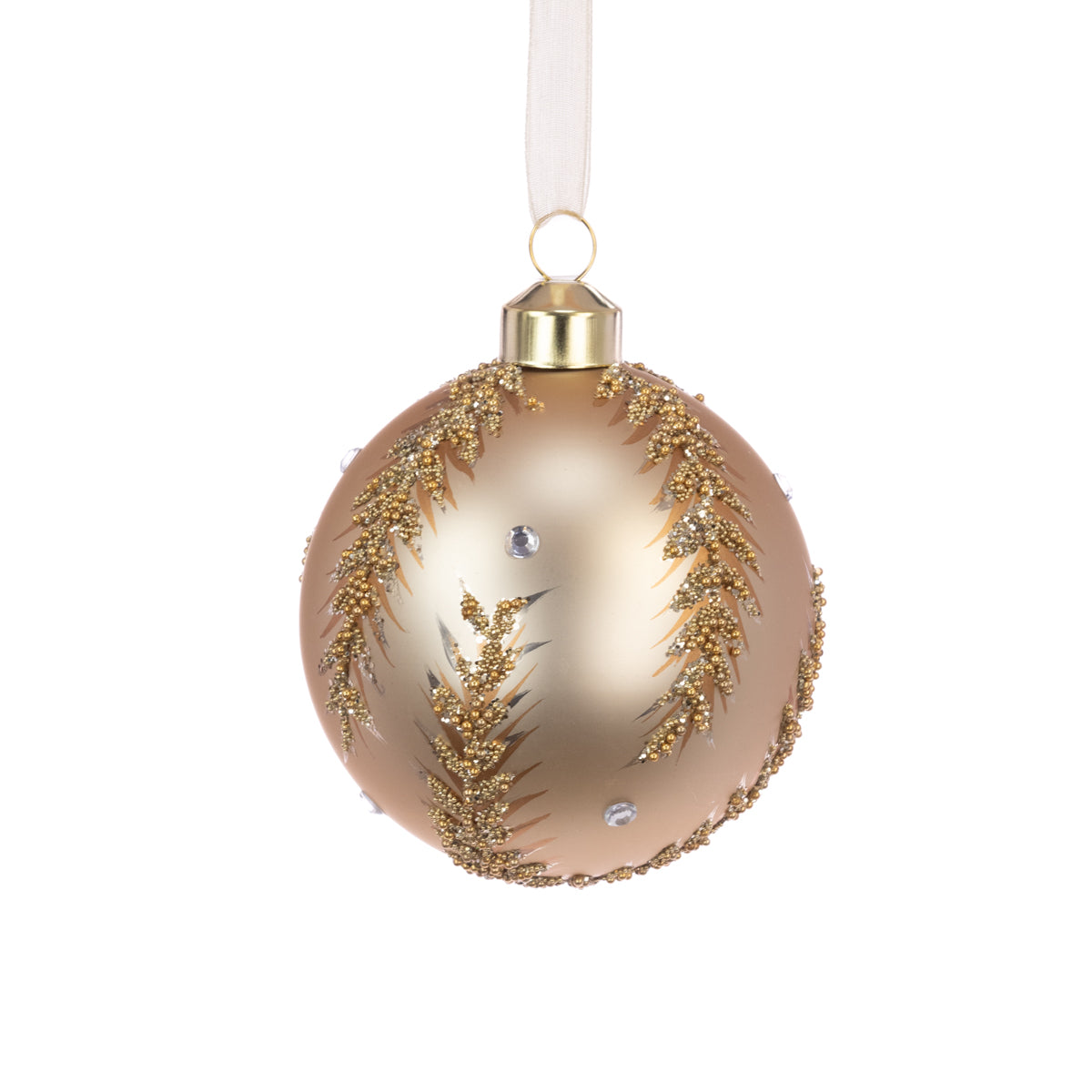 Gold Glass Beatrice Bauble - 10cm