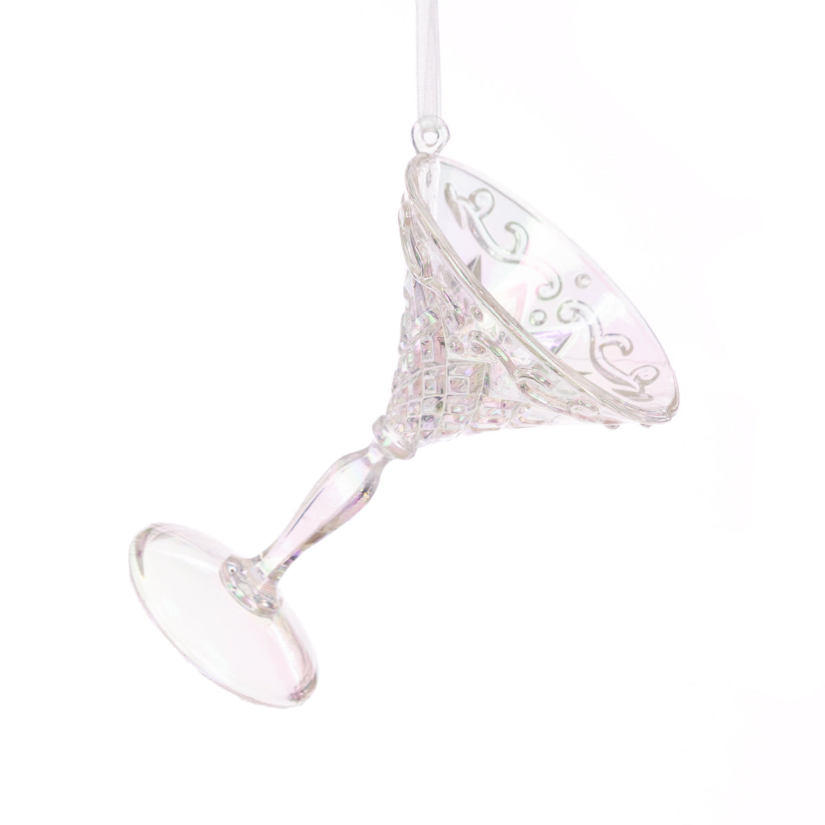 Iridescent Cocktail Glass Bauble - 9cm