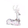 Clear Iridescent Sitting Reindeer Figure - 27cm