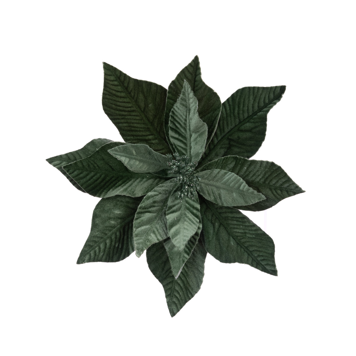 Sage Green Velvet Poinsettia Clip - 31cm