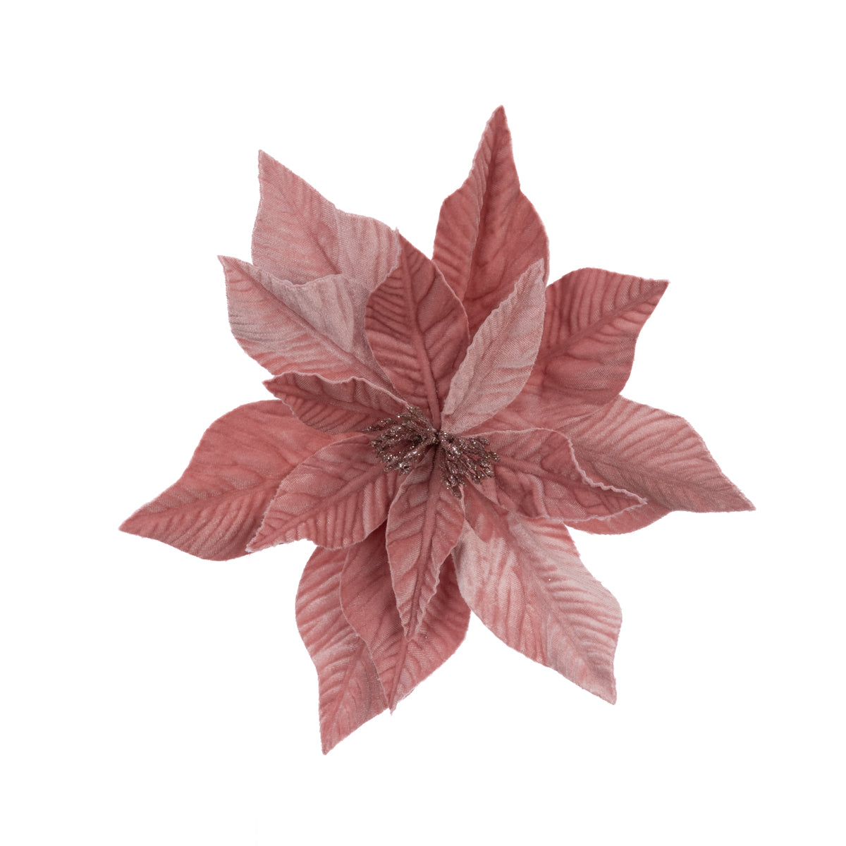 Pink Velvet Poinsettia Clip - 31cm