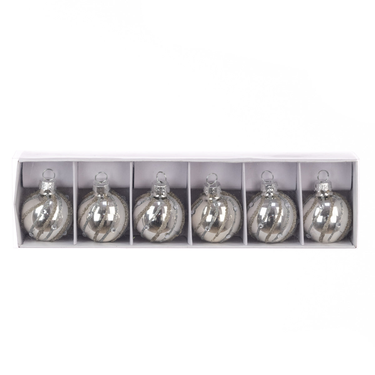 Silver Glass Swirl Place Holder - Pack of 6