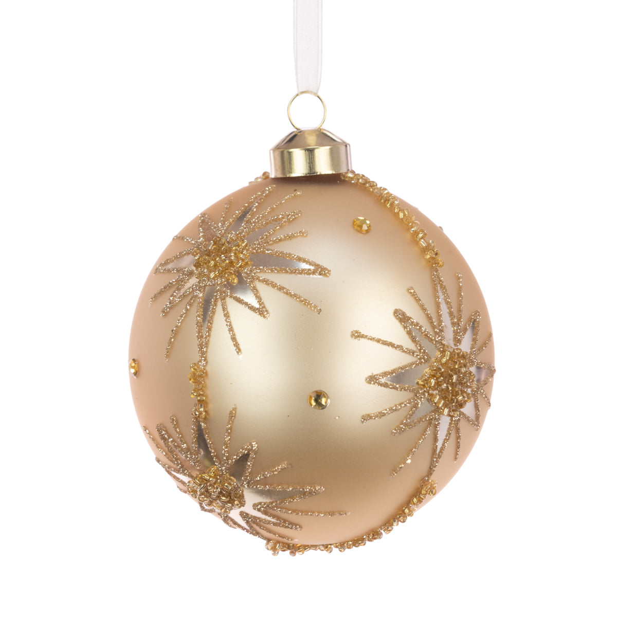 Gold Glass Agnete Christmas Tree Bauble - 10cm