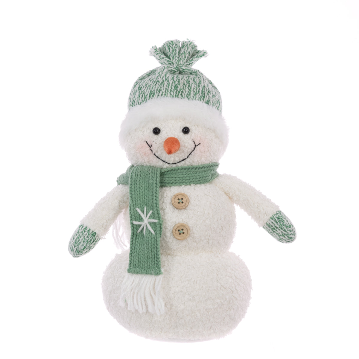 Sage Green Snowman with Hat & Scarf Christmas Ornament - 30cm