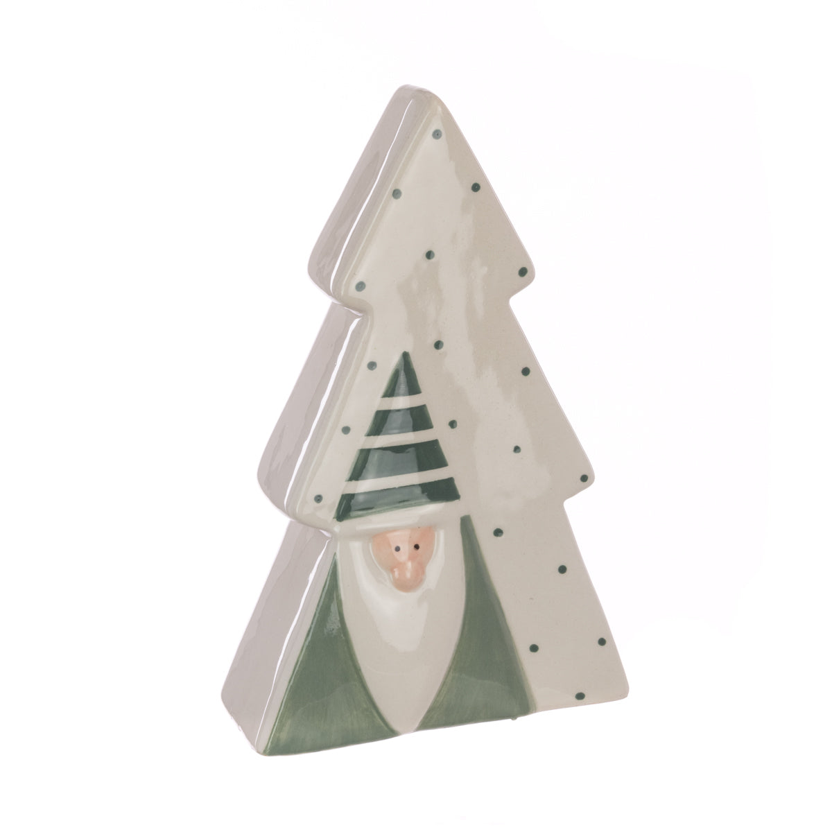 Sage Green Ceramic Tree with Santa - 17cm