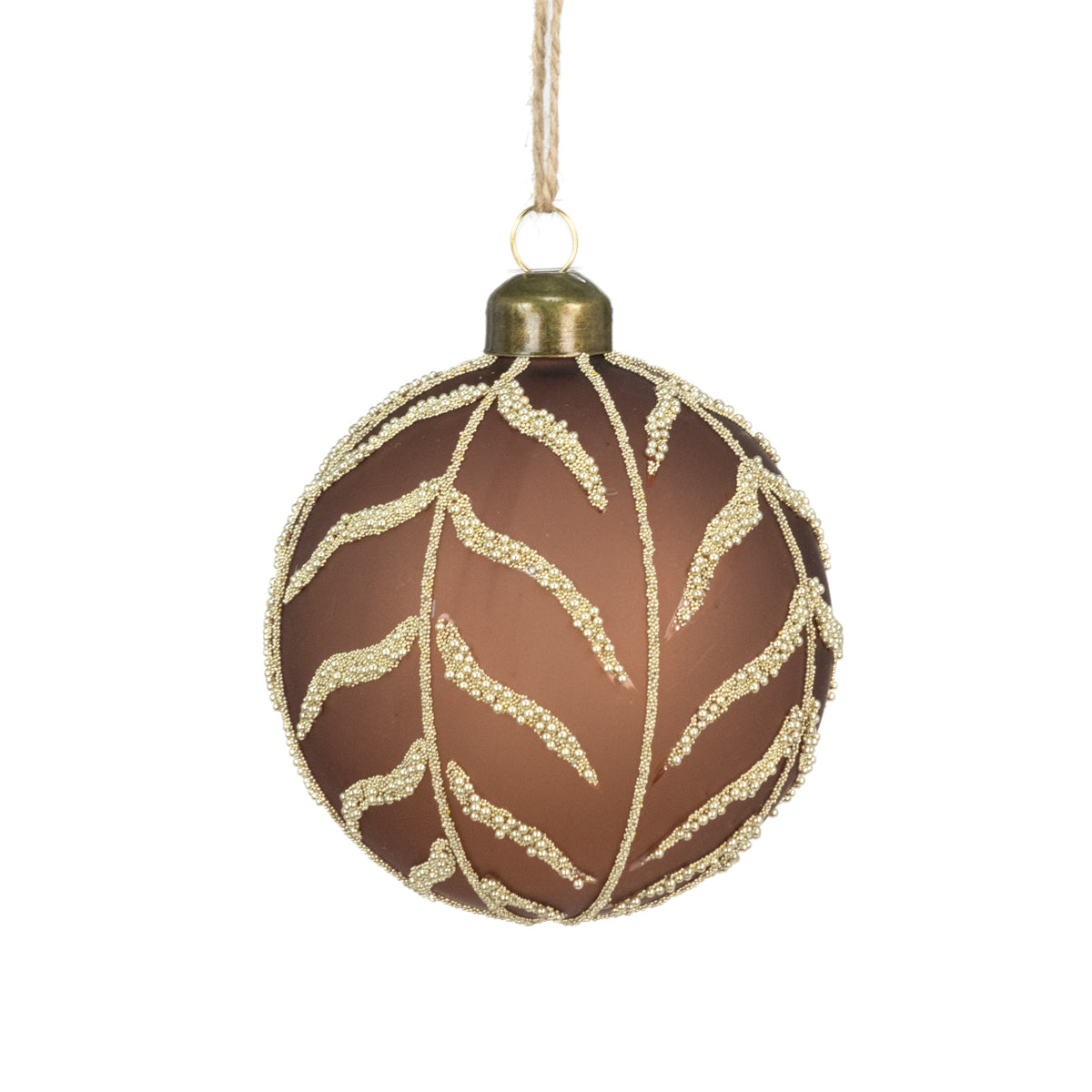 Brown Glass Noa Christmas Tree Bauble - 8cm