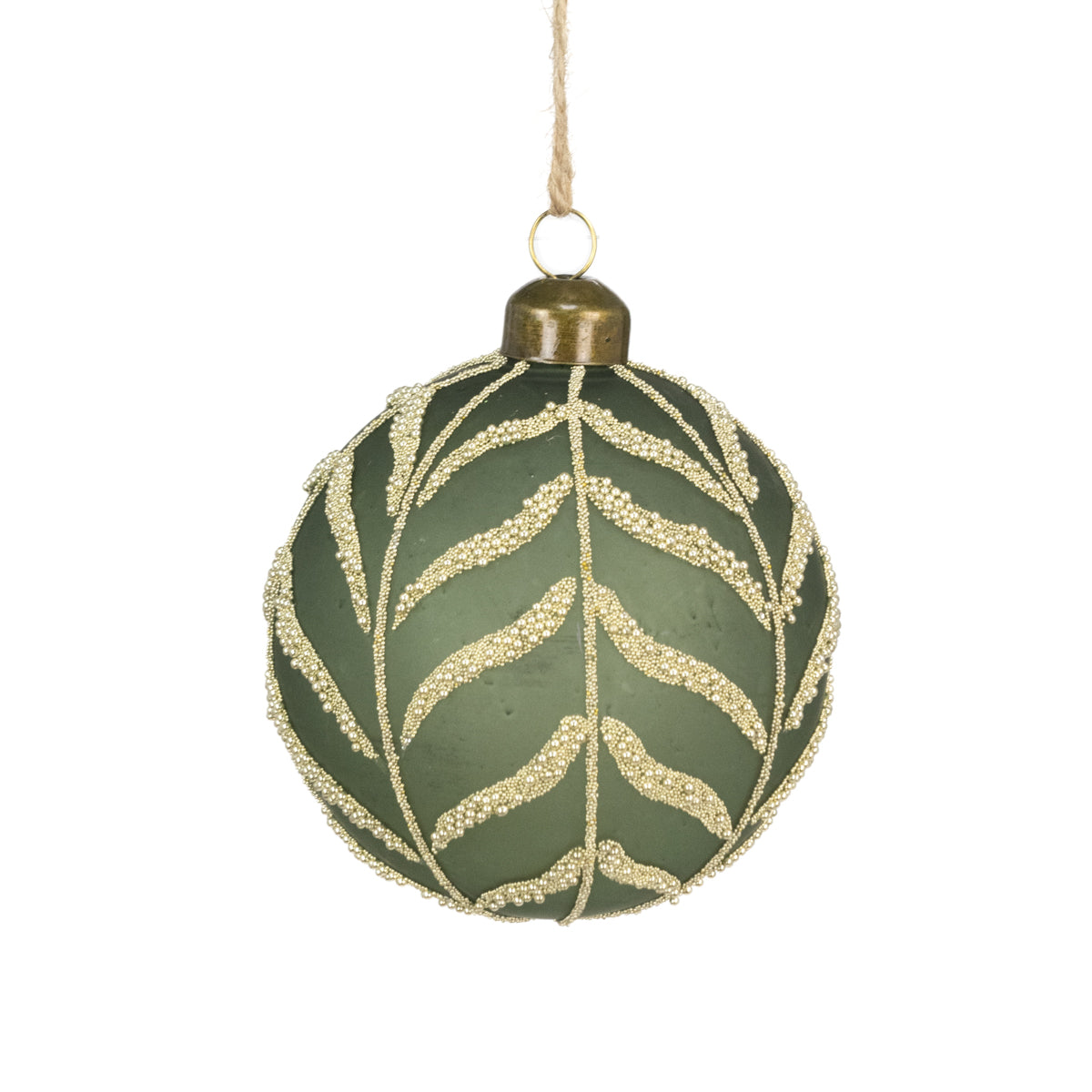 Green Glass Noa Christmas Tree Bauble - 8cm