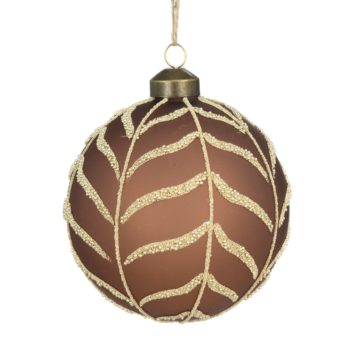 Brown Glass Noa Christmas Tree Bauble - 10cm
