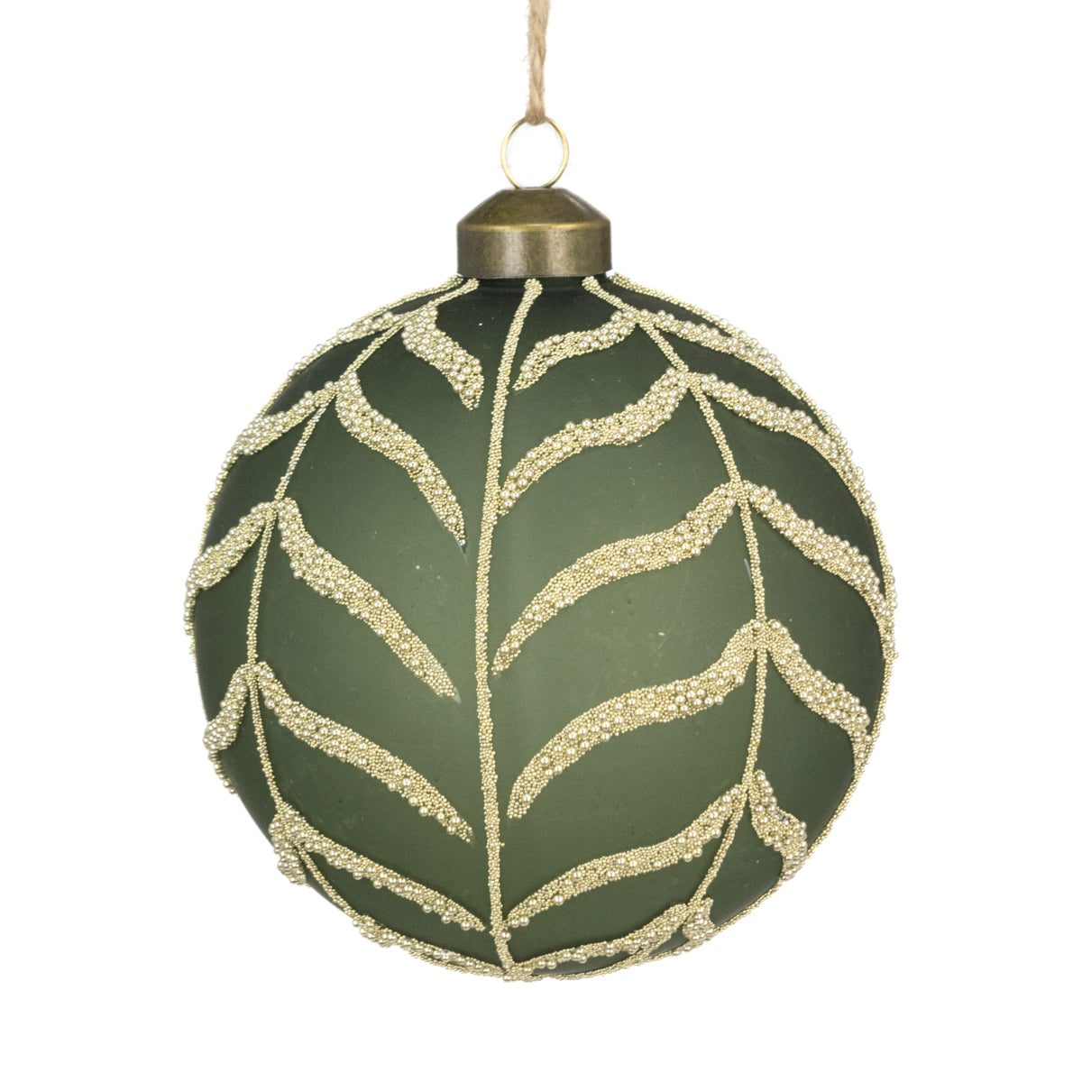 Green Glass Noa Christmas Tree Bauble - 10cm