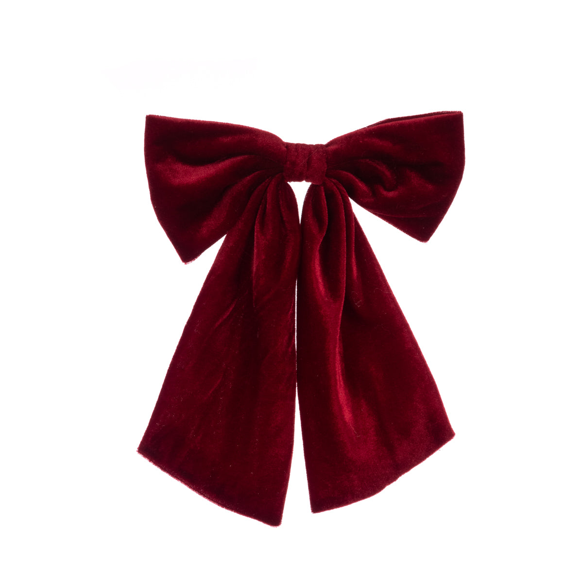 Burgundy Velvet Bow Clip - 31cm