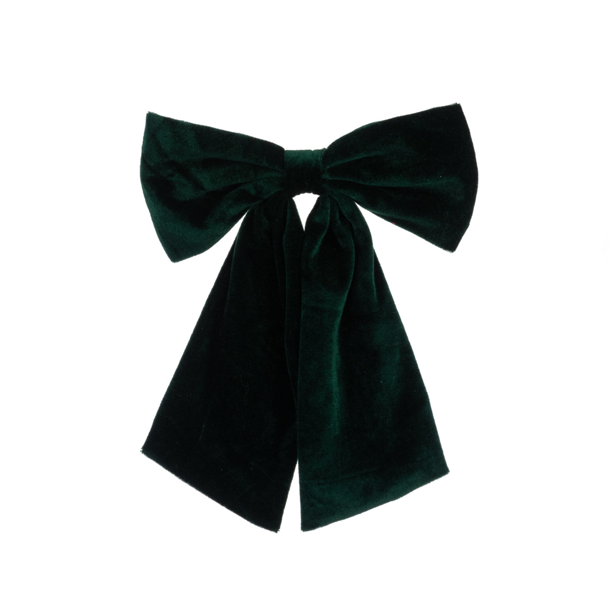 Green Velvet Bow Clip - 31cm
