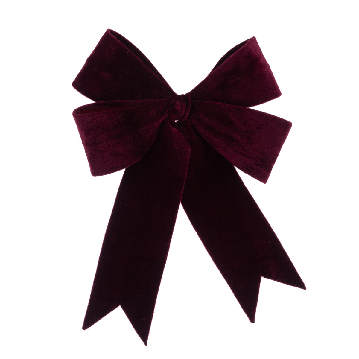 Dark Red Burgundy Velvet Wired Christmas Bow - 48cm