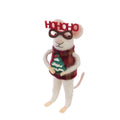Felt Mouse In Ho Ho Ho Glasses Christmas Ornament