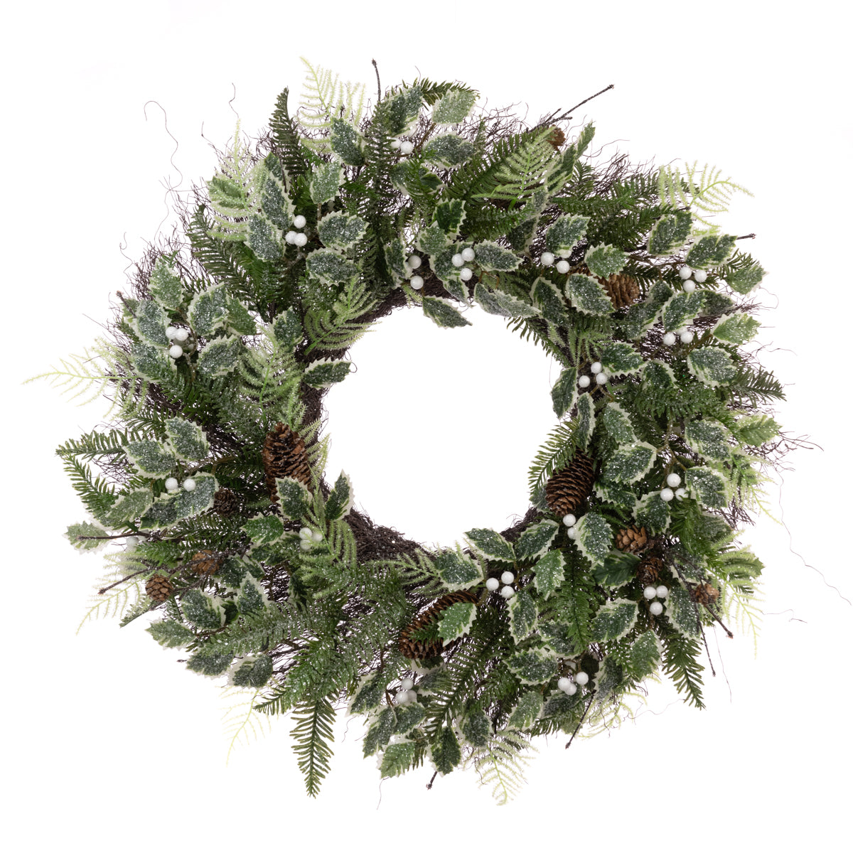 Sparkly Holly Wreath - 71cm