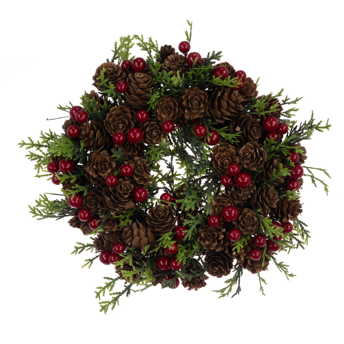 Pinecone & Berry Candle Christmas Ring