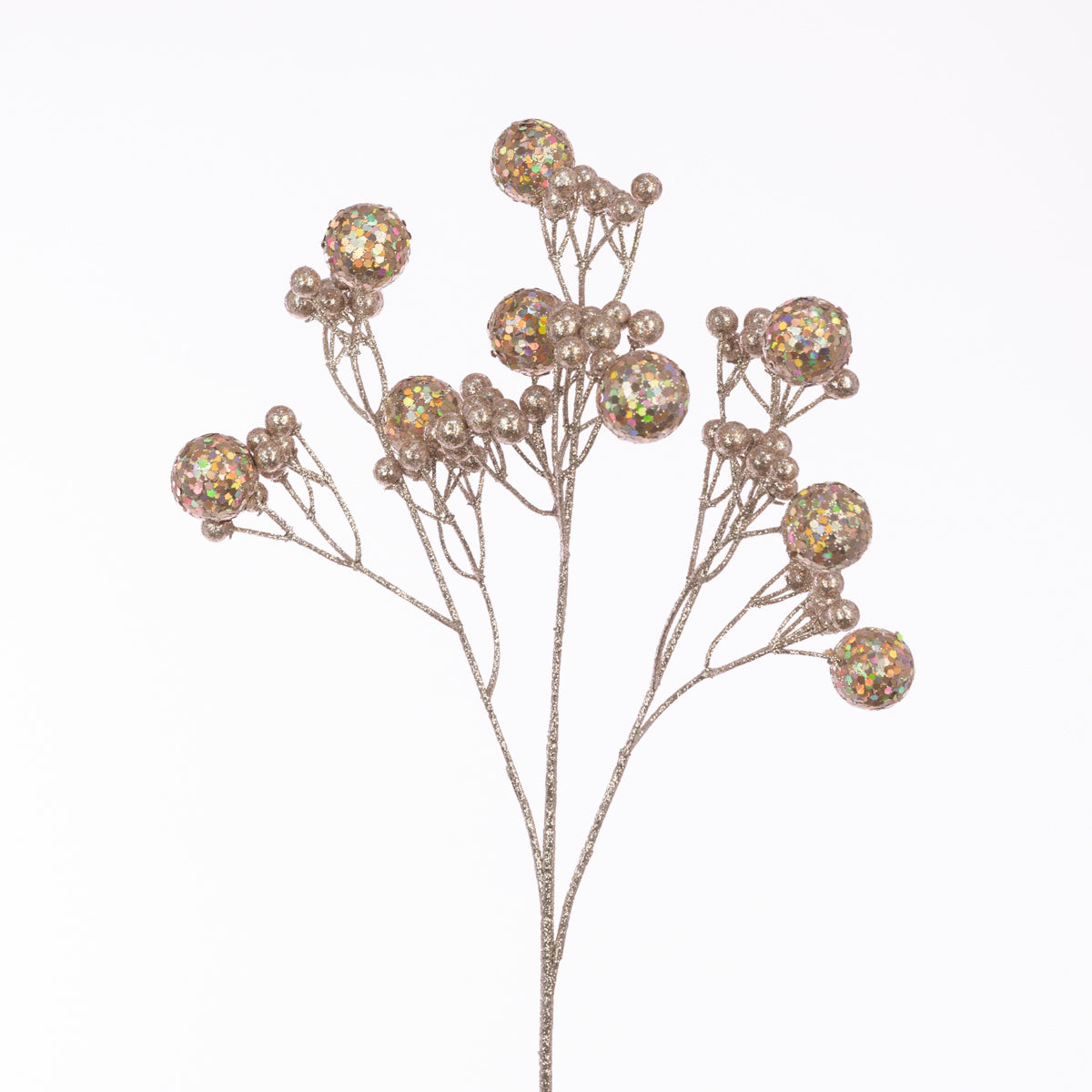 Champagne Gold Glitter Ball Berry Spray - 66cm