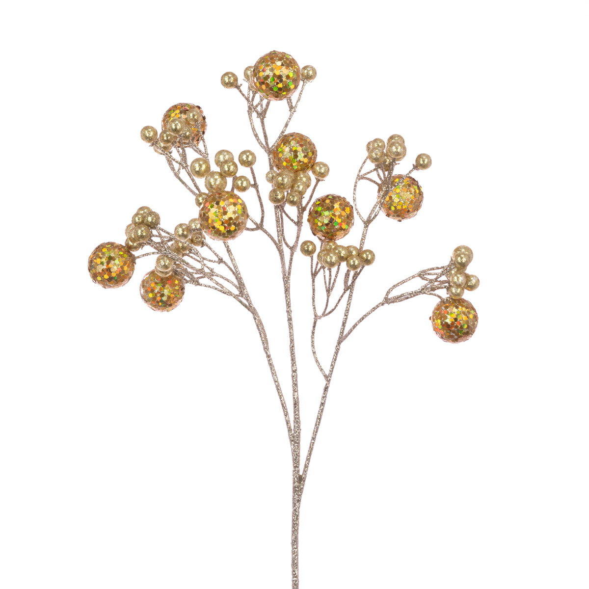 Gold Glitter Ball Berry Spray - 66cm