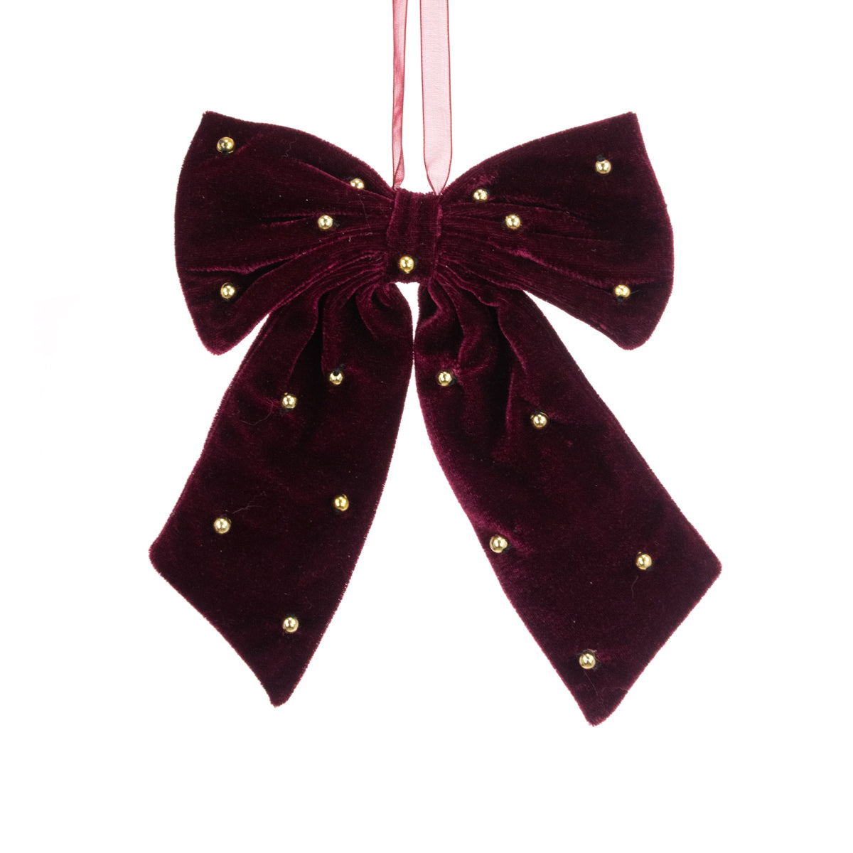 Burgundy Velvet with Beads - 20cm