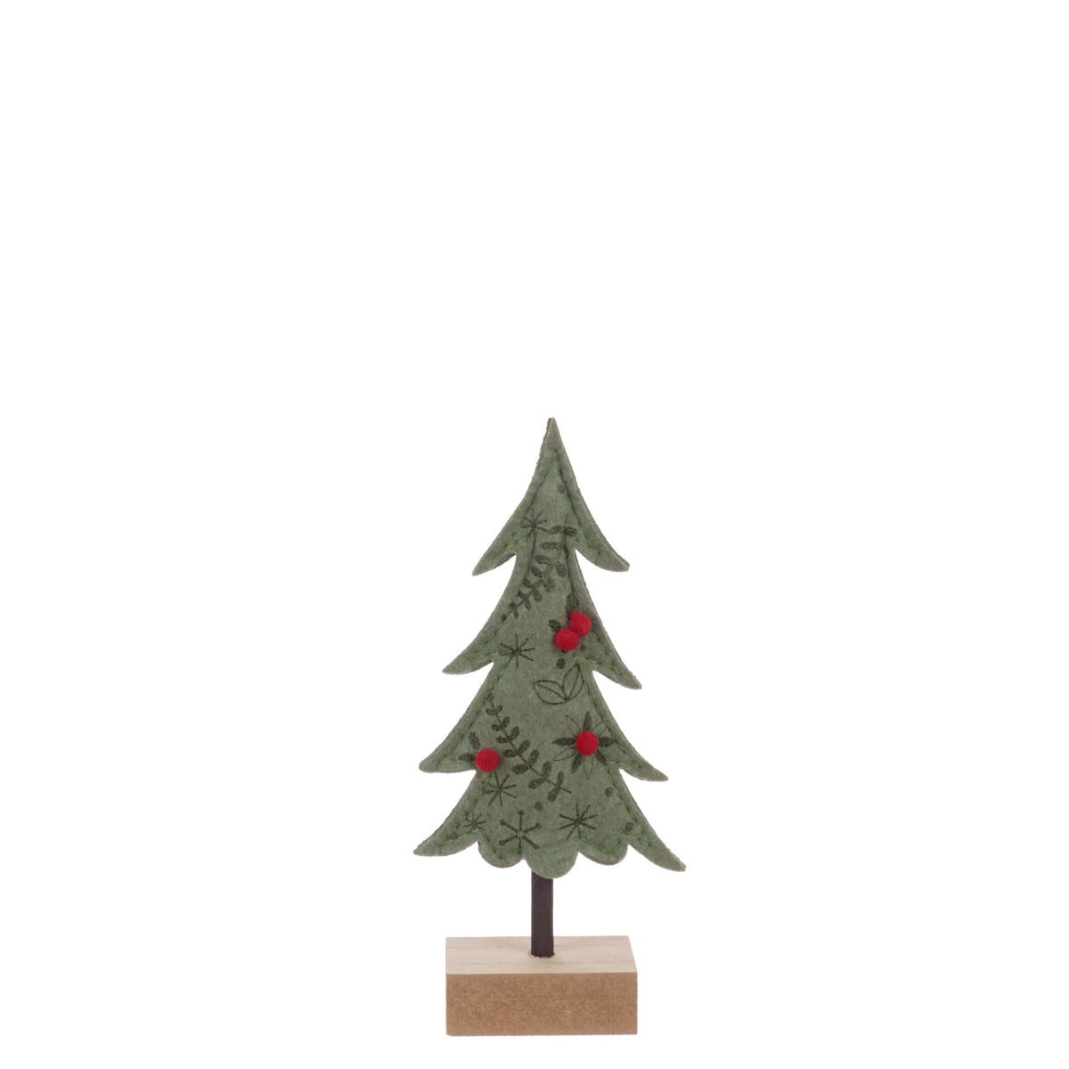 Felt Tree on Wooden Base - 19cm
