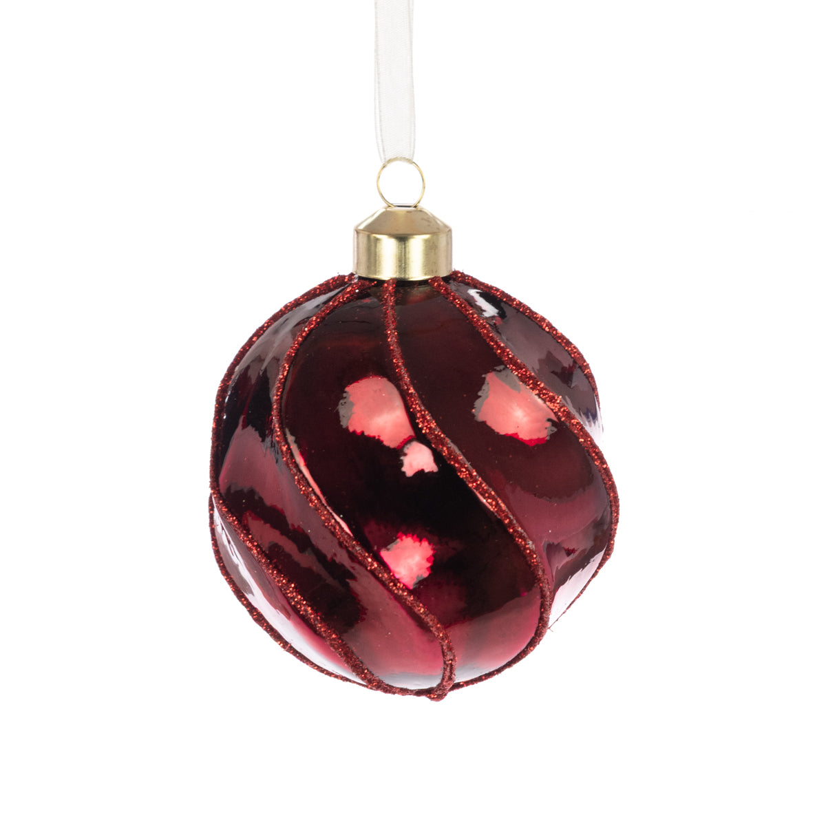 Burgundy Glass Catalina Bauble - 8cm