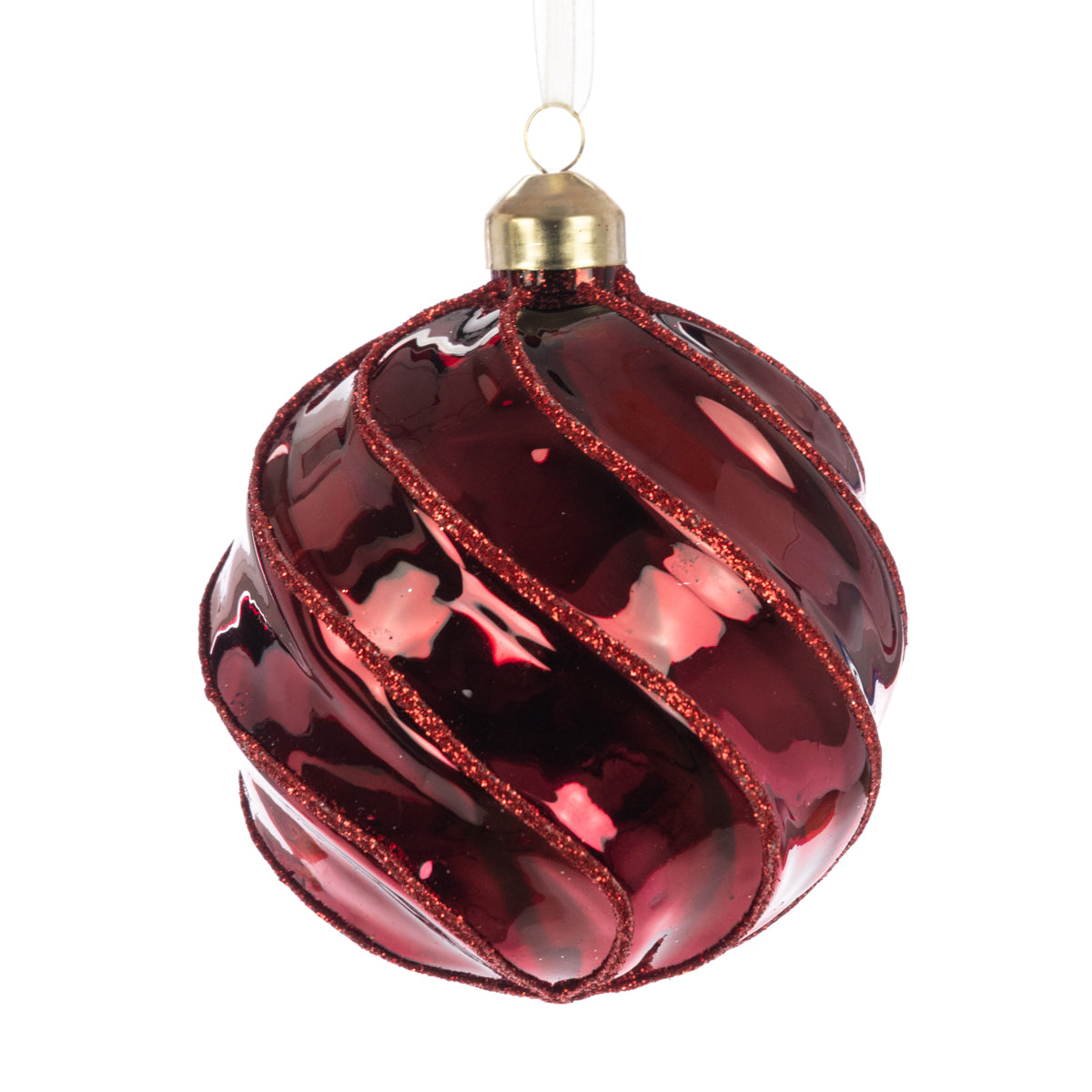 Burgundy Glass Catalina Bauble - 10cm
