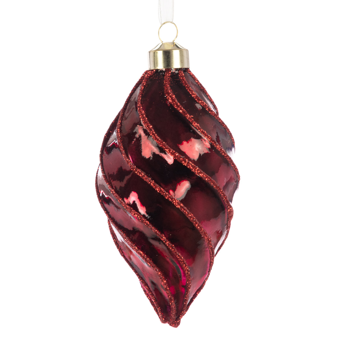 Burgundy Glass Catalina Finial Bauble - 12cm